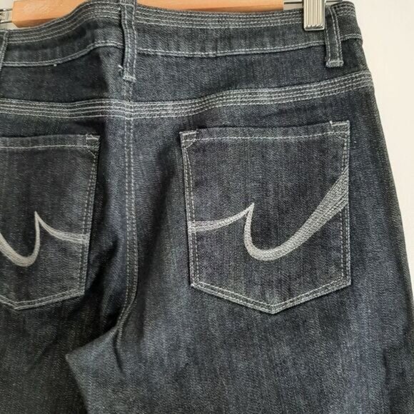 GASOLINE Mid-Rise Straight Long Leg Dark Blue Jeans Sz 6 - Picture 11 of 13